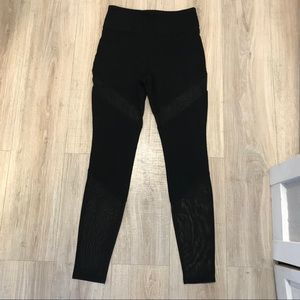 High Waisted Leggings w/ Mesh Panel Inserts